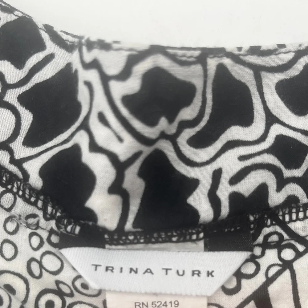 Trina Turk Cotton and Silk Sheer Tunic - Size Medium - Picture 3 of 12